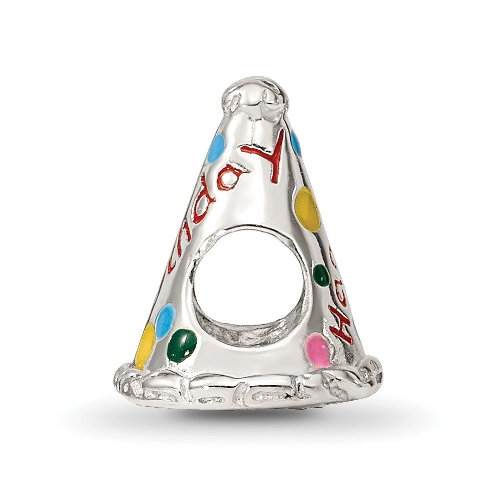 Sterling Silver Reflections Enameled Happy Birthday Hat Bead