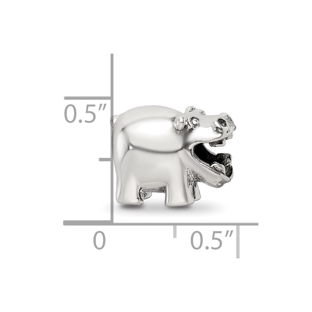 Sterling Silver Reflections Hippo Bead