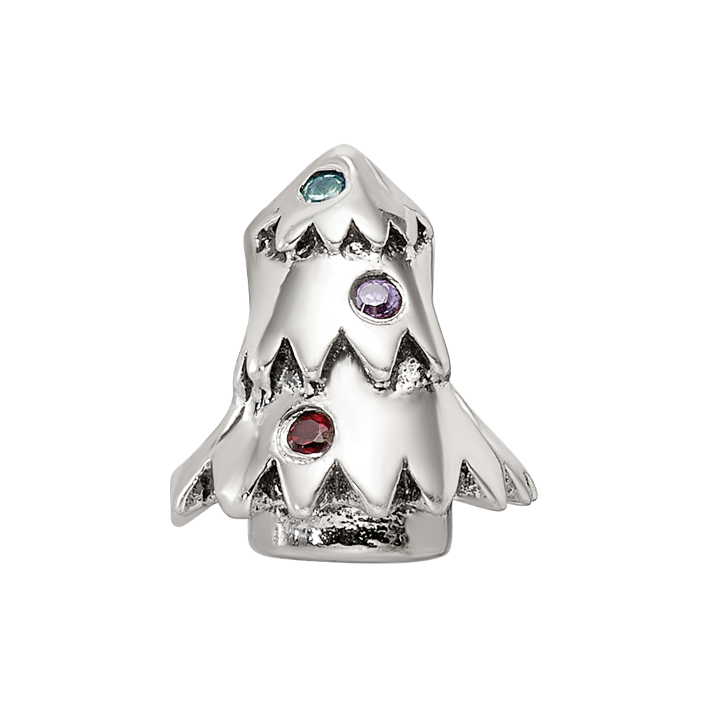 Sterling Silver Reflections CZ Christmas Tree Bead