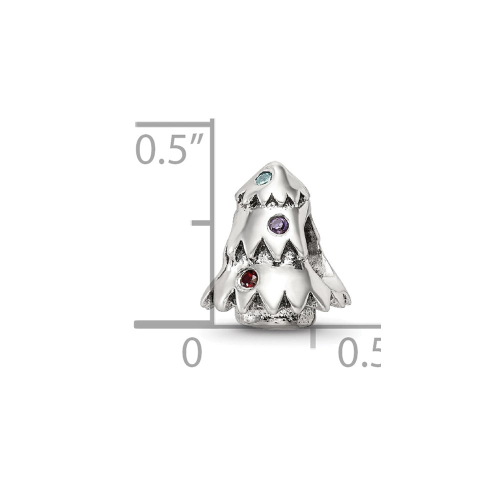 Sterling Silver Reflections CZ Christmas Tree Bead