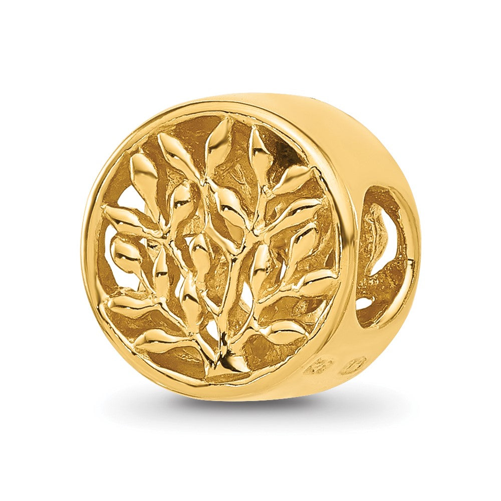 Sterling Silver Reflections Gold-plated Tree of Life Circle Bead