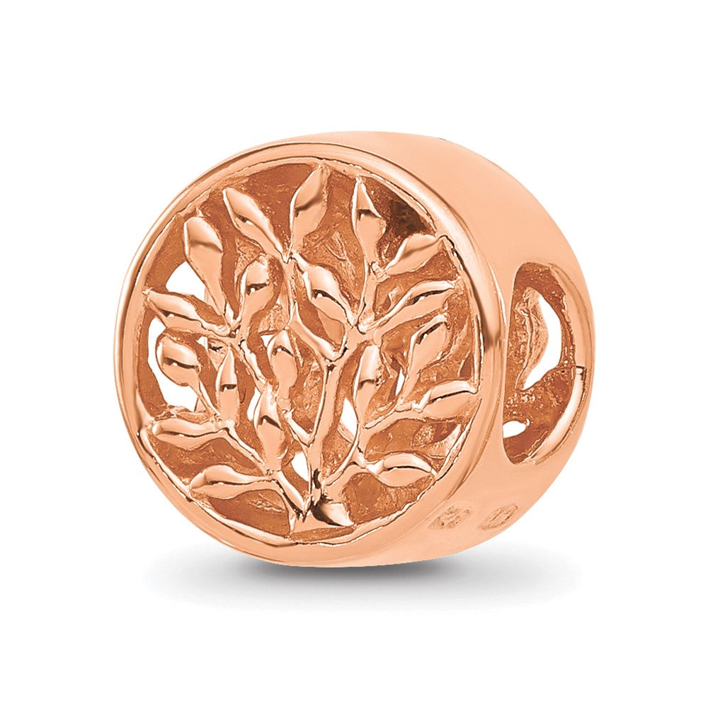 Sterling Silver Reflections Rose Gold-plated Tree of Life Circle Bead