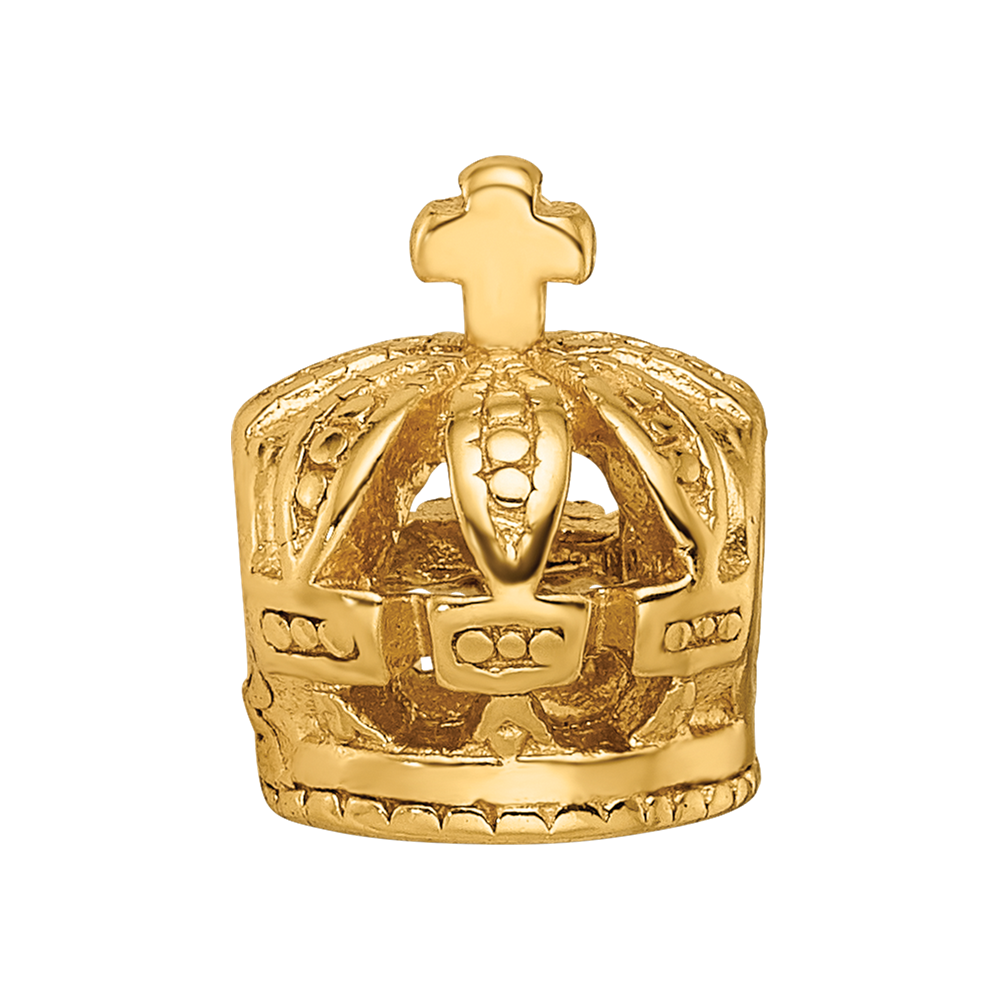Sterling Silver Gold-plated Reflections Crown Bead
