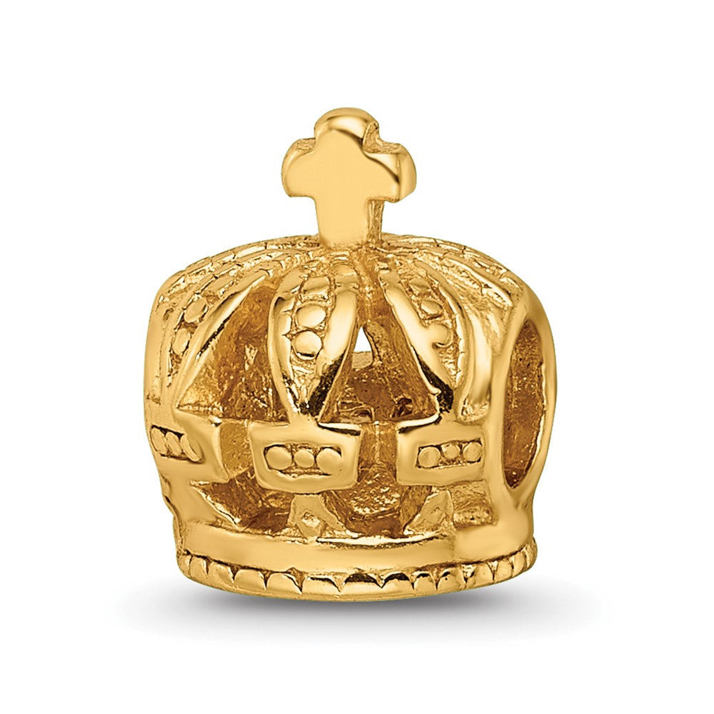 Sterling Silver Gold-plated Reflections Crown Bead