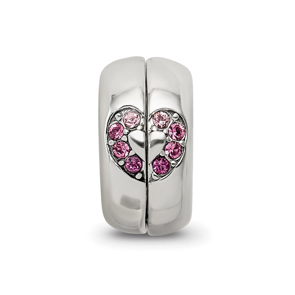 Sterling Silver Reflections Crystal Heart Magnetic Bead