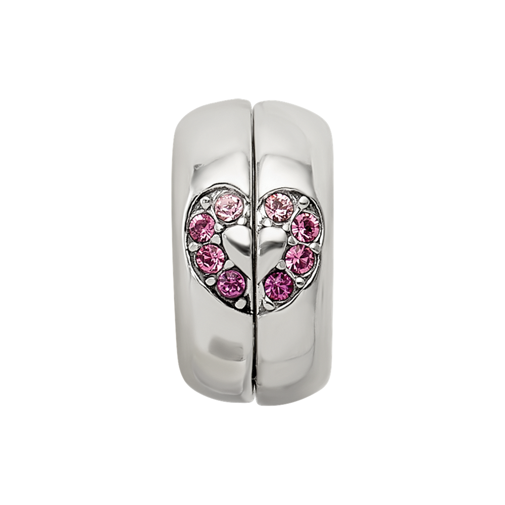 Sterling Silver Reflections Crystal Heart Magnetic Bead