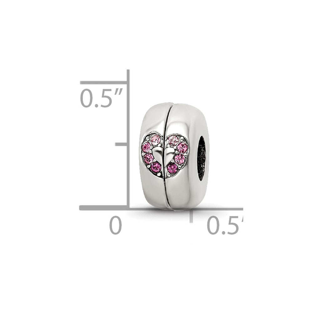 Sterling Silver Reflections Crystal Heart Magnetic Bead
