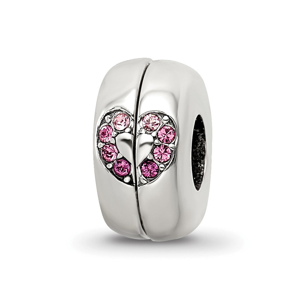 Sterling Silver Reflections Crystal Heart Magnetic Bead