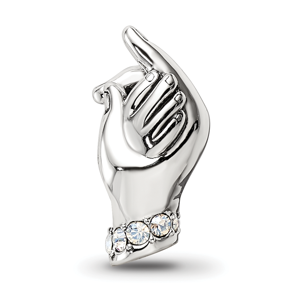 Sterling Silver Reflections Crystals Mother & Hand Bead