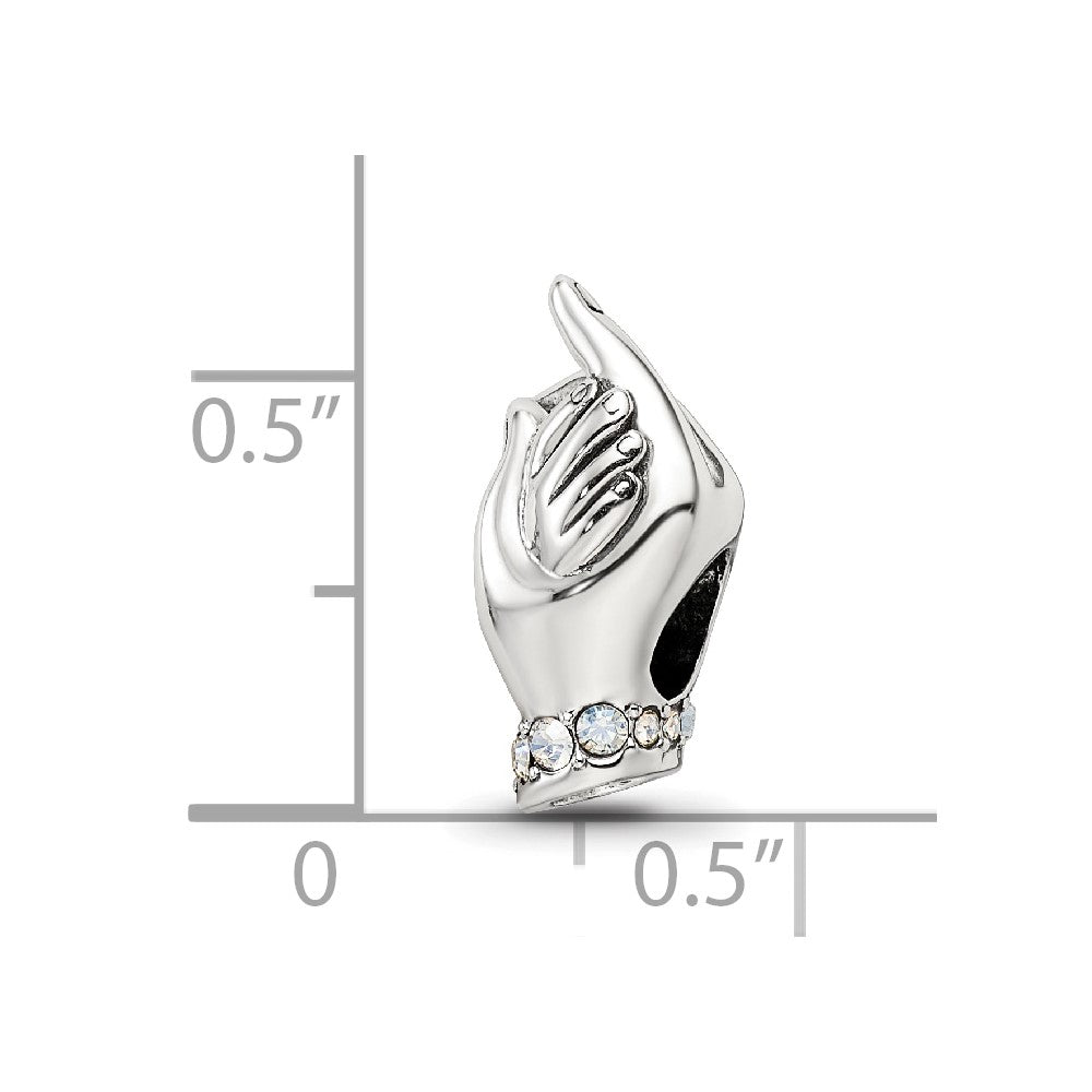 Sterling Silver Reflections Crystals Mother & Hand Bead