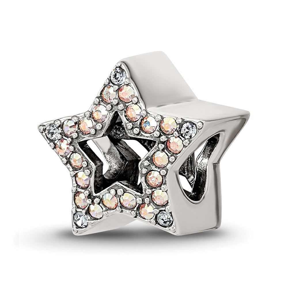 Sterling Silver Reflections Crystal Star Bead