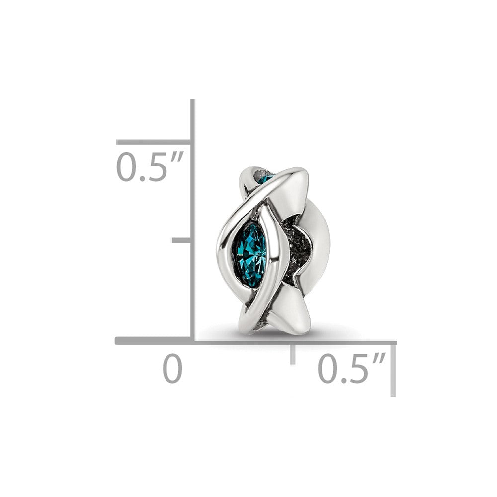 Sterling Silver Reflections Crystal Marquis Twist Bead