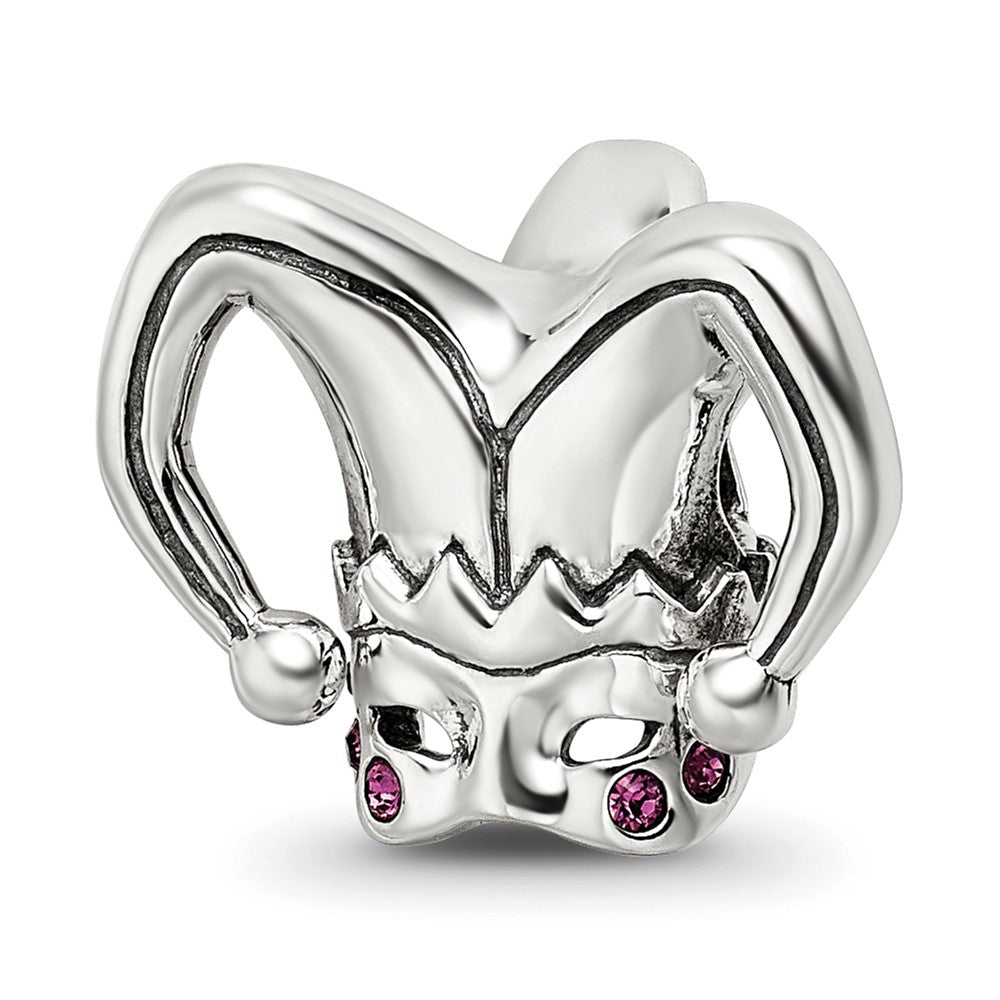 Sterling Silver Reflections Crystals Jester Mask Bead