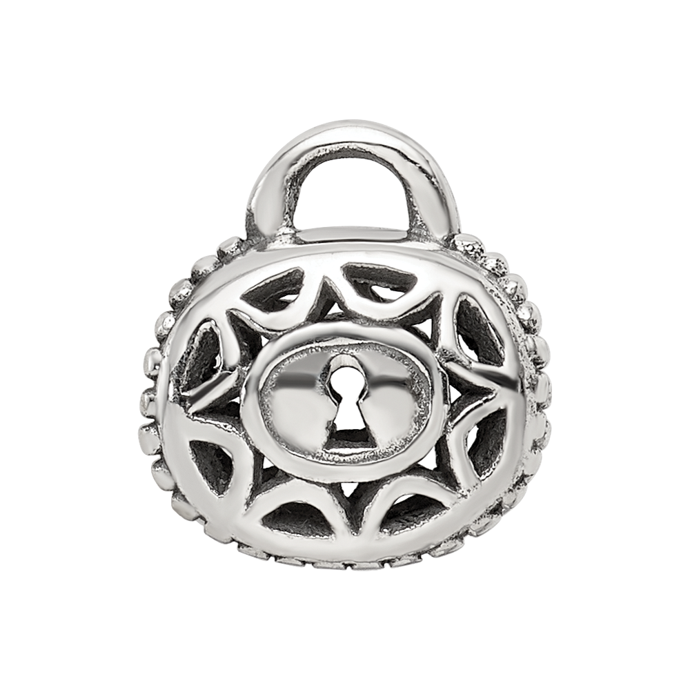 Sterling Silver Reflections Filigree Padlock Bead