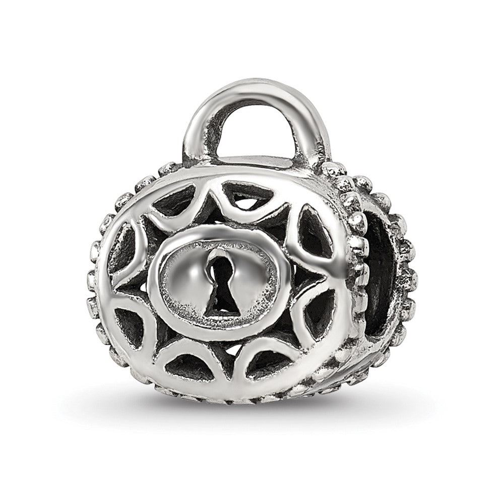 Sterling Silver Reflections Filigree Padlock Bead