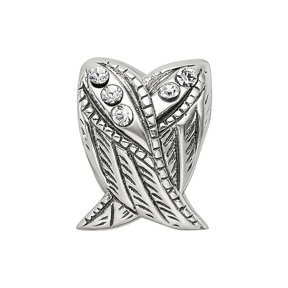 Sterling Silver Reflections Preciosa Crystal Wings Bead