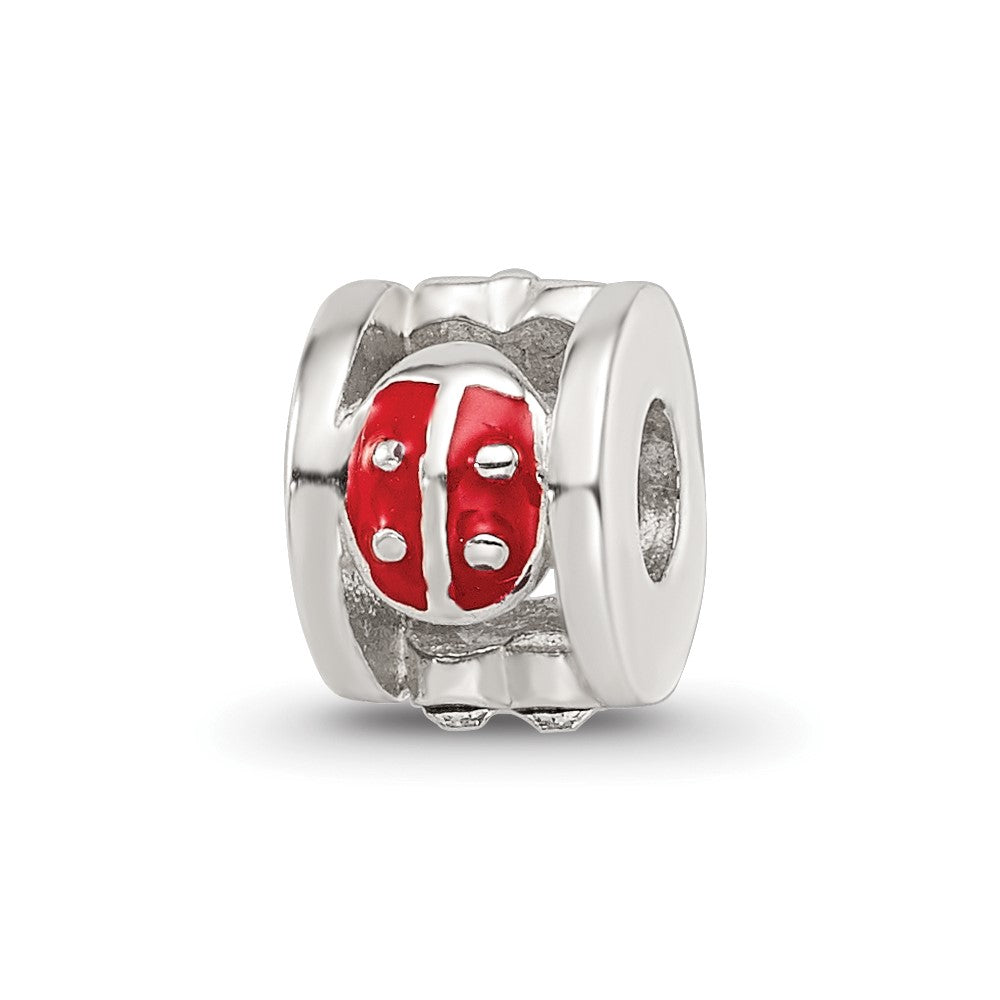 Sterling Silver Reflections Enamel Preciosa Crystal Ladybug Bead