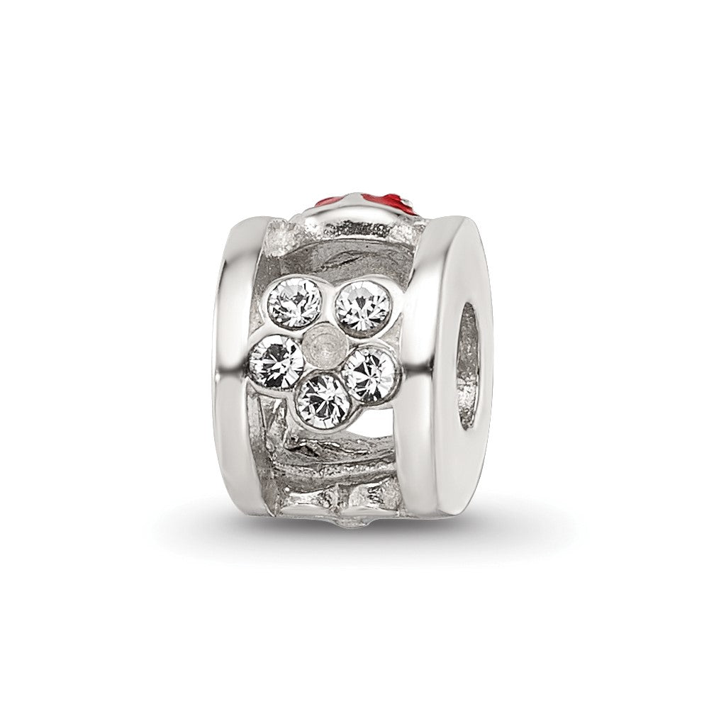 Sterling Silver Reflections Enamel Preciosa Crystal Ladybug Bead