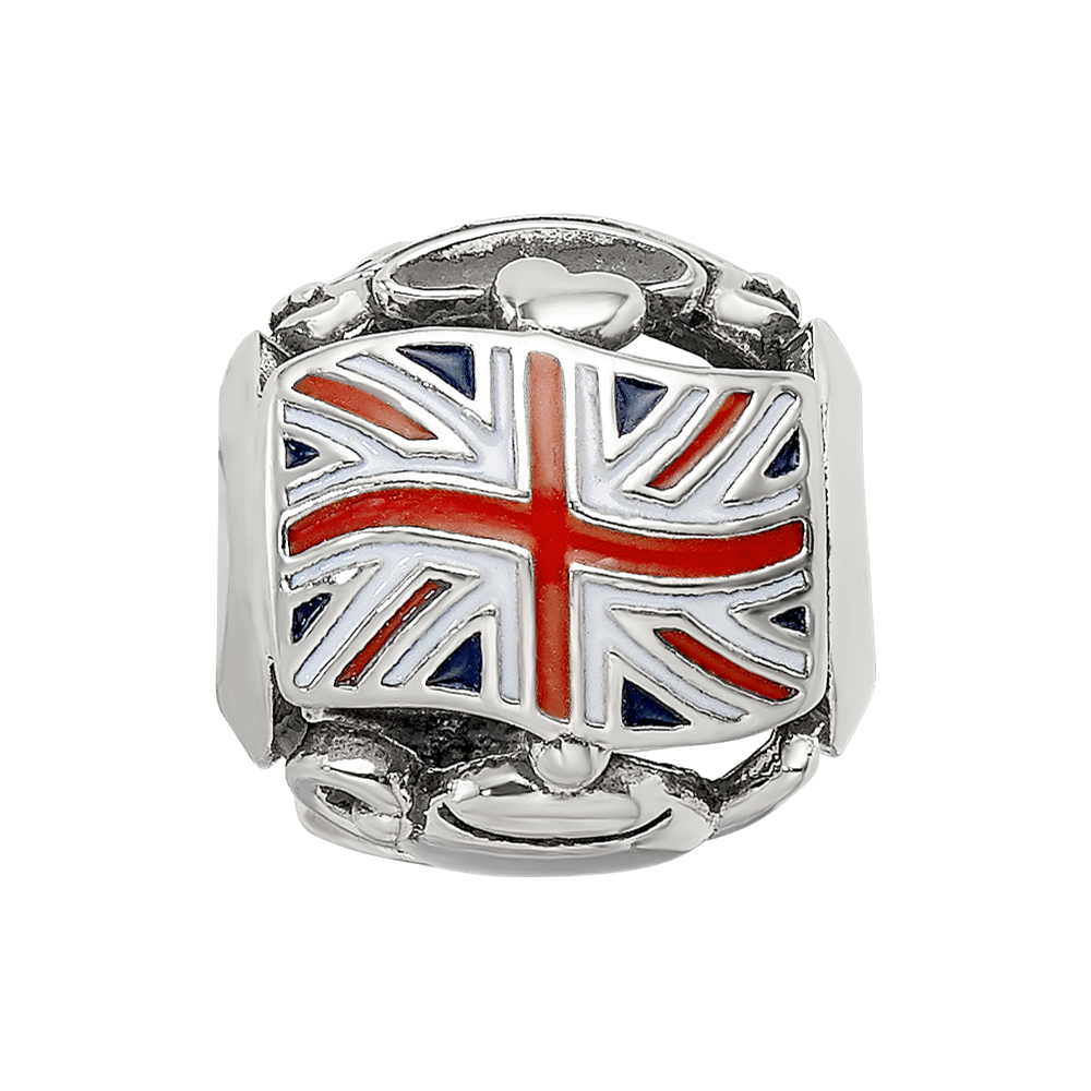 Sterling Silver Reflections Enameled England Theme Bead