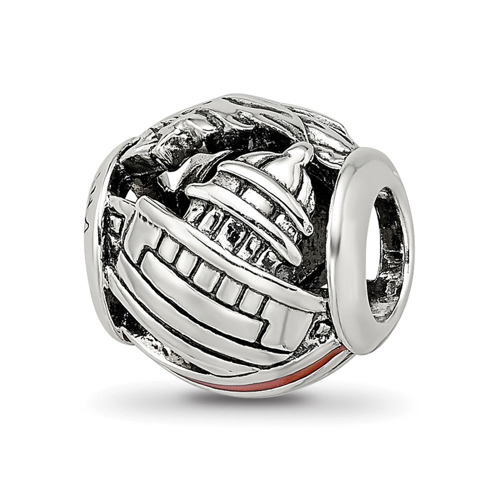 Sterling Silver Reflections Enameled USA Theme Bead