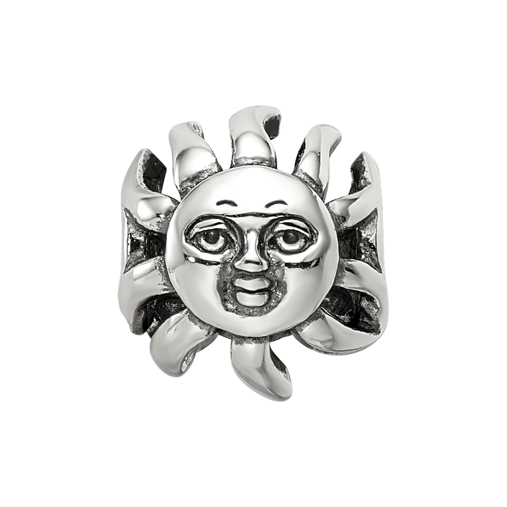 Sterling Silver Reflections Sun with A Face Bead