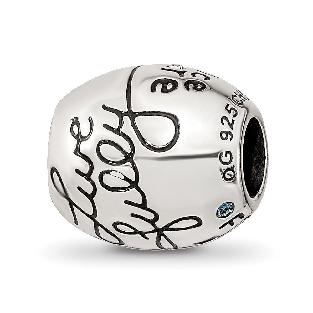 Sterling Silver Reflections Crystals Live Laugh Love Bead