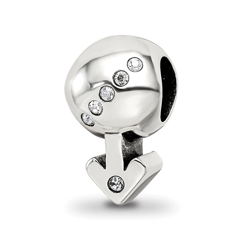 Sterling Silver Reflections Crystals Boy Symbol Bead