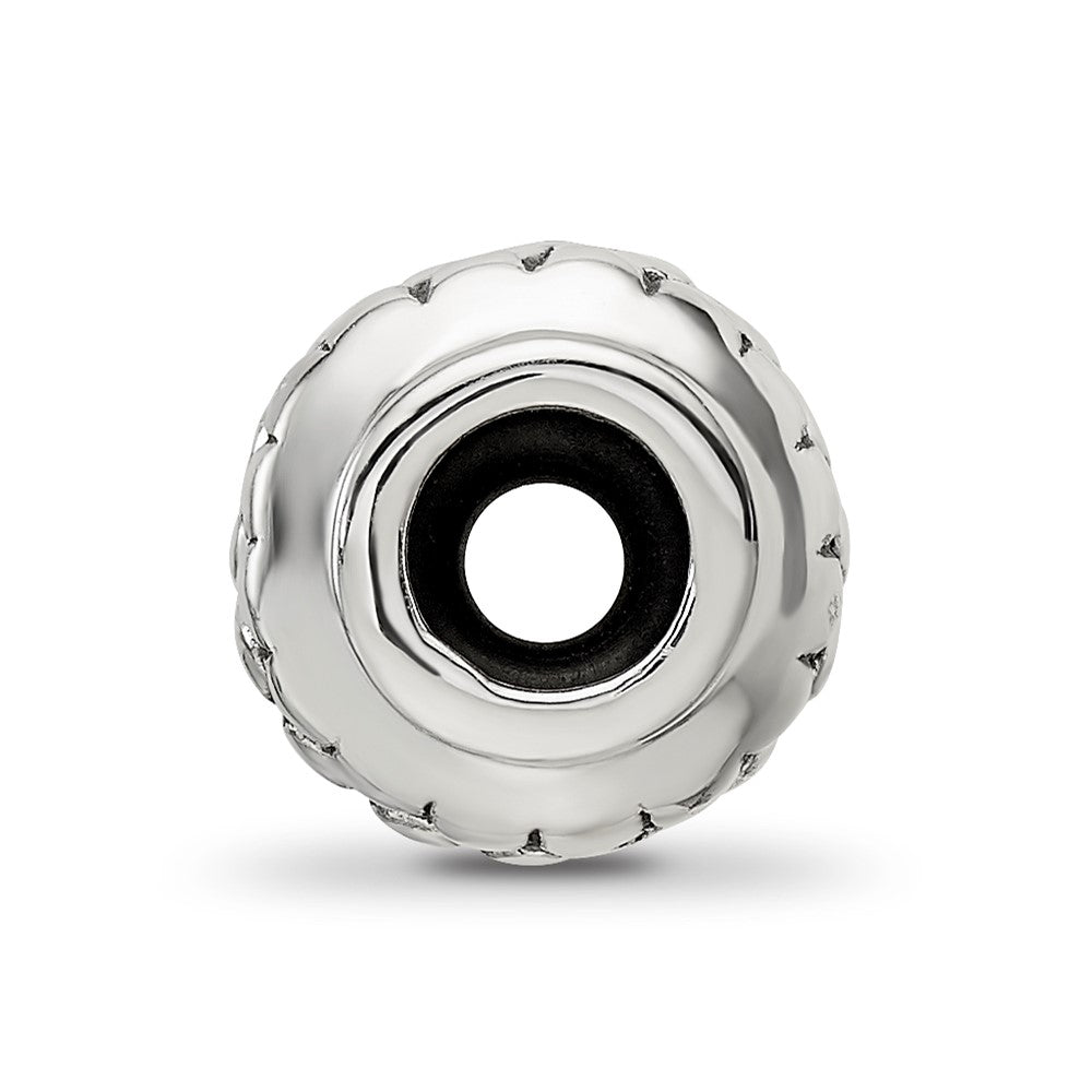 Sterling Silver Reflections Polished Grooved Gripper Bead