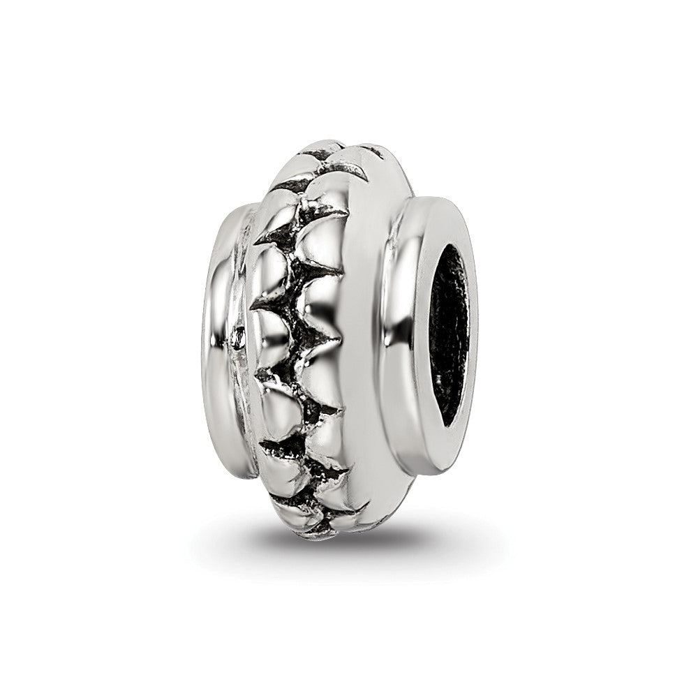 Sterling Silver Reflections Polished Grooved Gripper Bead