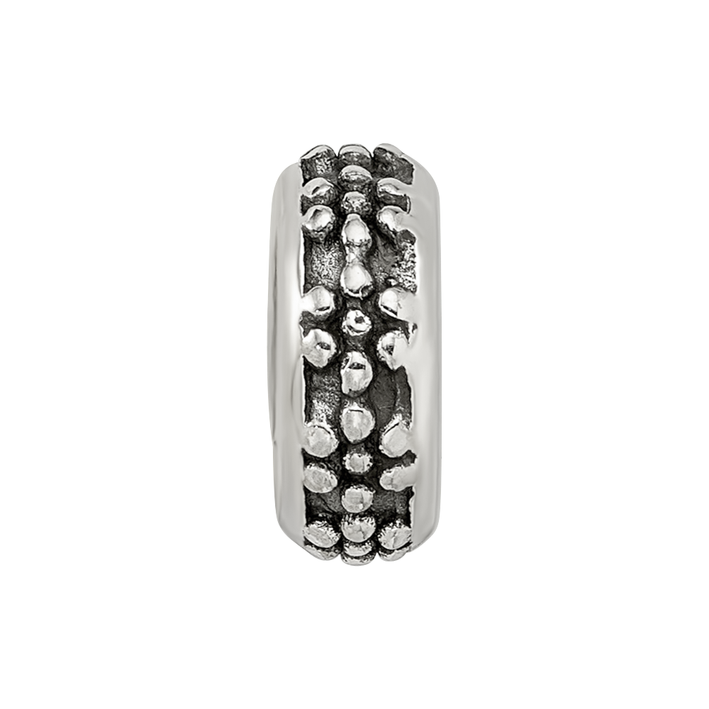 Sterling Silver Reflections Antiqued Floral Gripper Bead