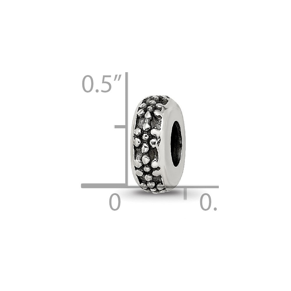 Sterling Silver Reflections Antiqued Floral Gripper Bead