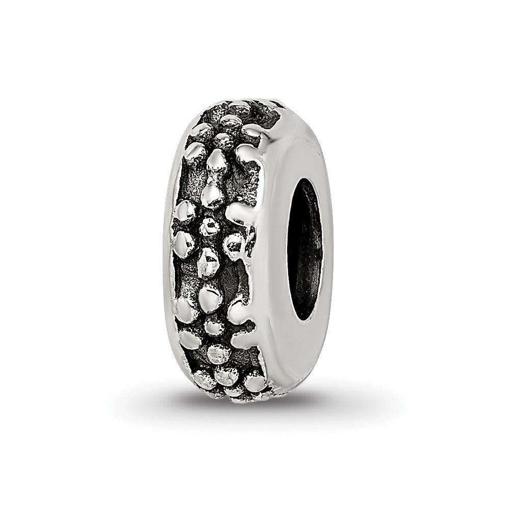Sterling Silver Reflections Antiqued Floral Gripper Bead