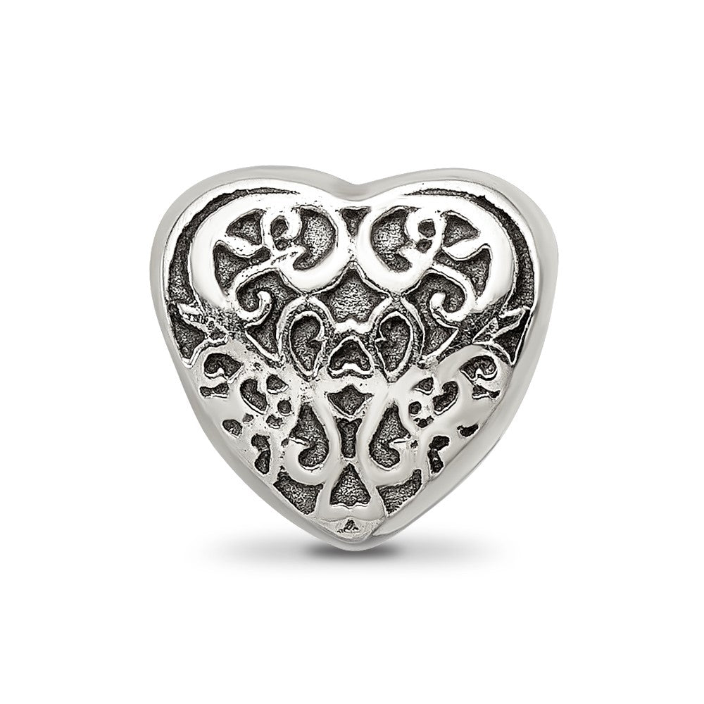 Sterling Silver Reflections Filigree Heart Bead