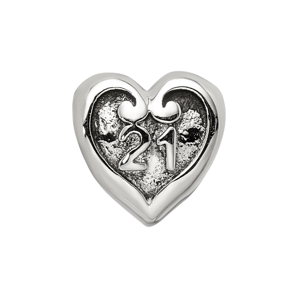 Sterling Silver Reflections 21 Heart Bead