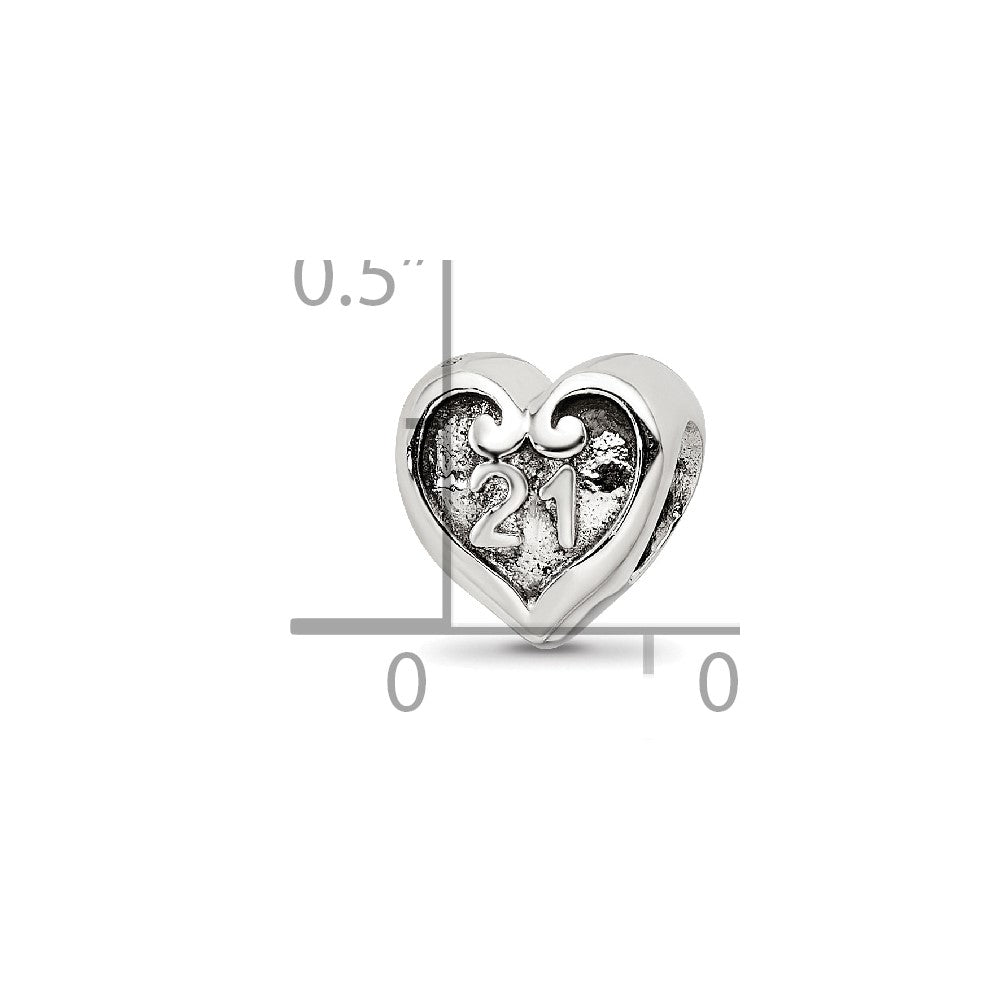 Sterling Silver Reflections 21 Heart Bead