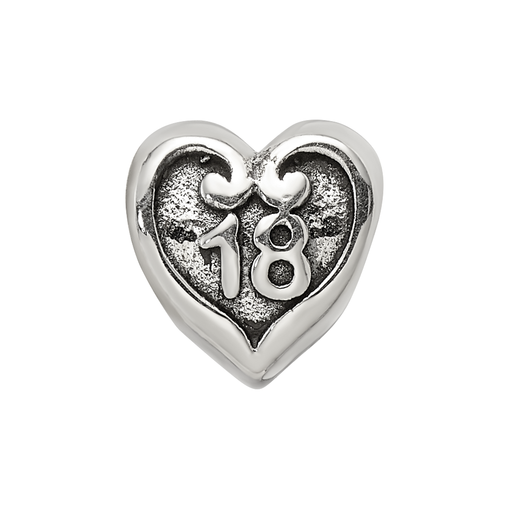Sterling Silver Reflections 18 Heart Bead