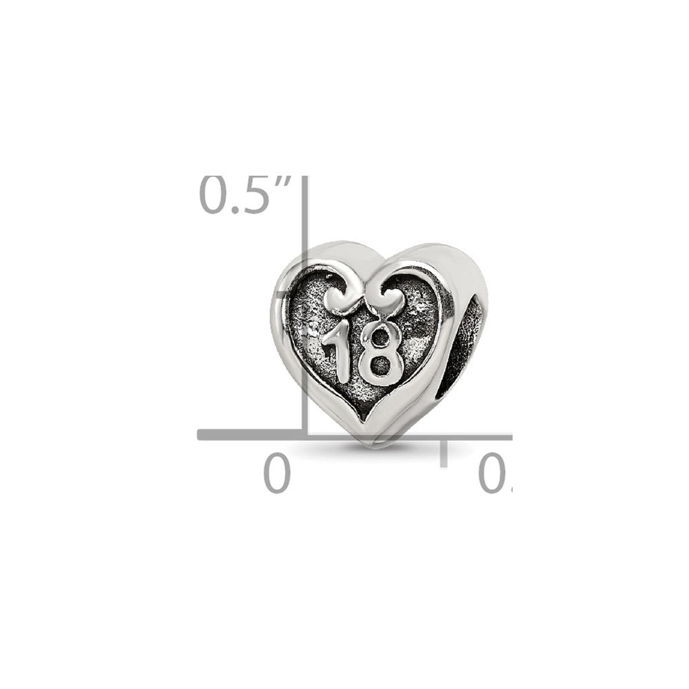 Sterling Silver Reflections 18 Heart Bead