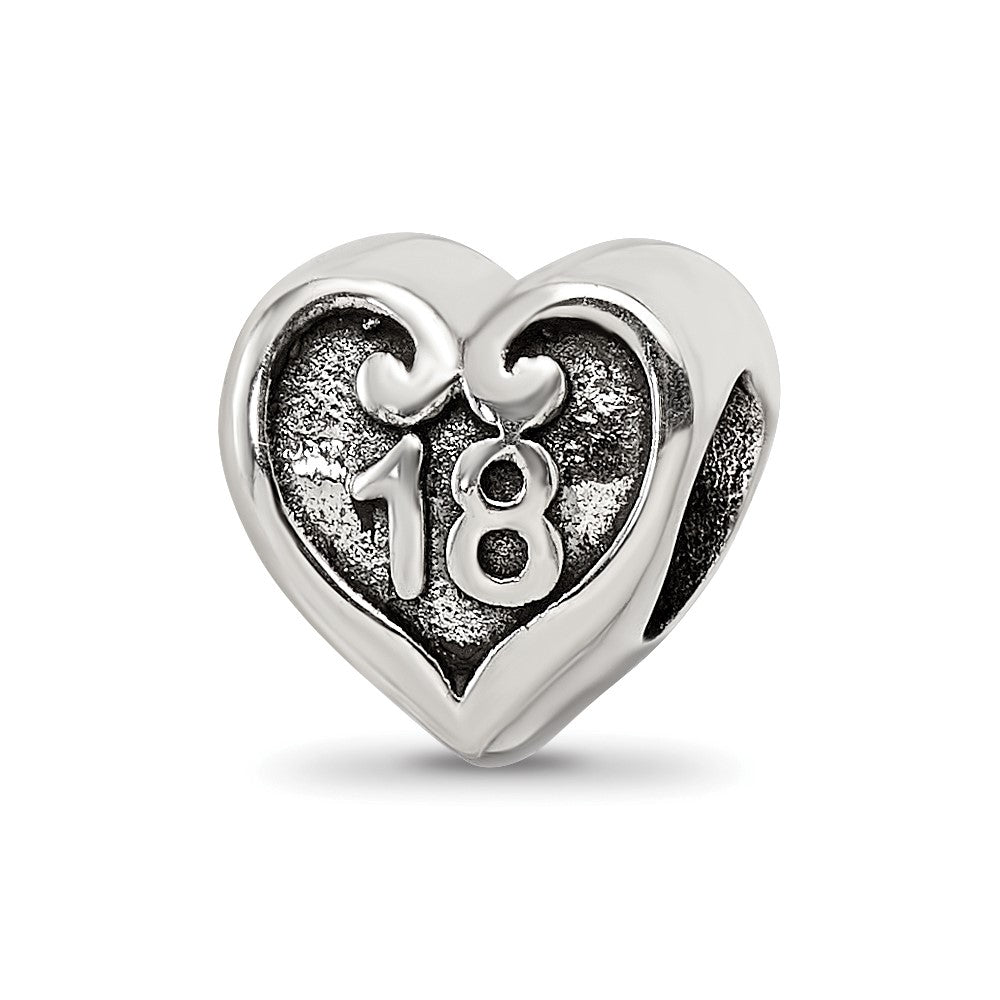 Sterling Silver Reflections 18 Heart Bead