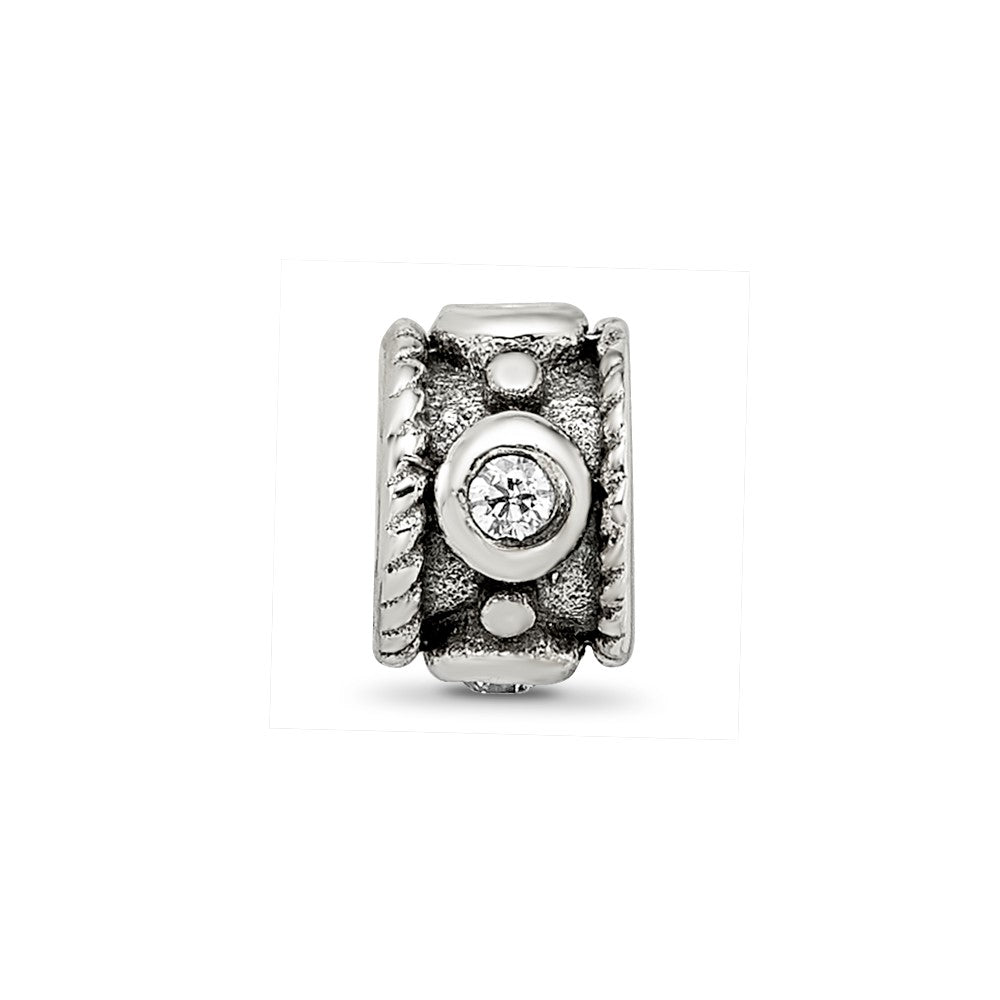 Sterling Silver Reflections CZ Rope Bead