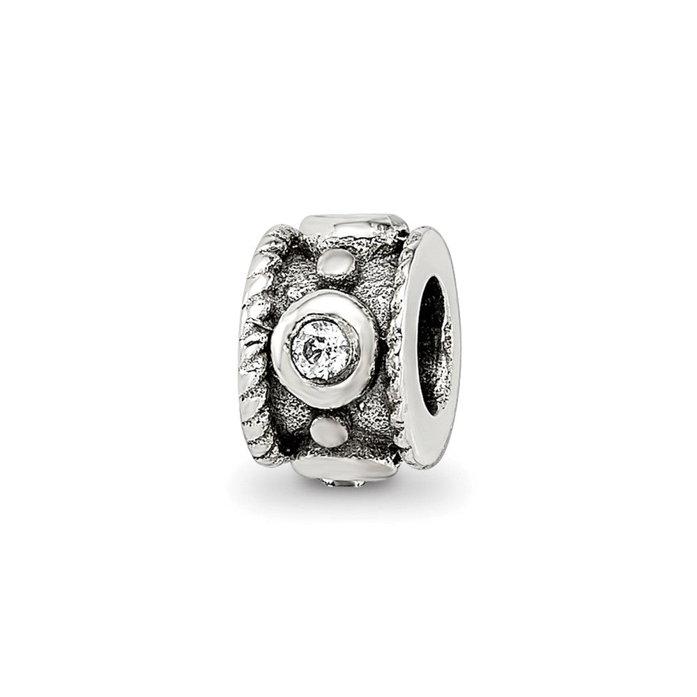 Sterling Silver Reflections CZ Rope Bead