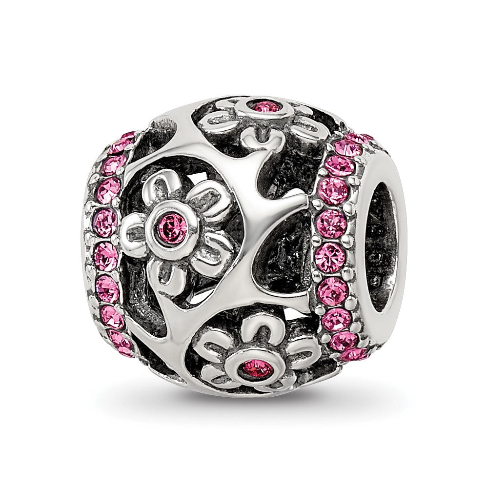 Sterling Silver Reflections Crystal Flowers Bead