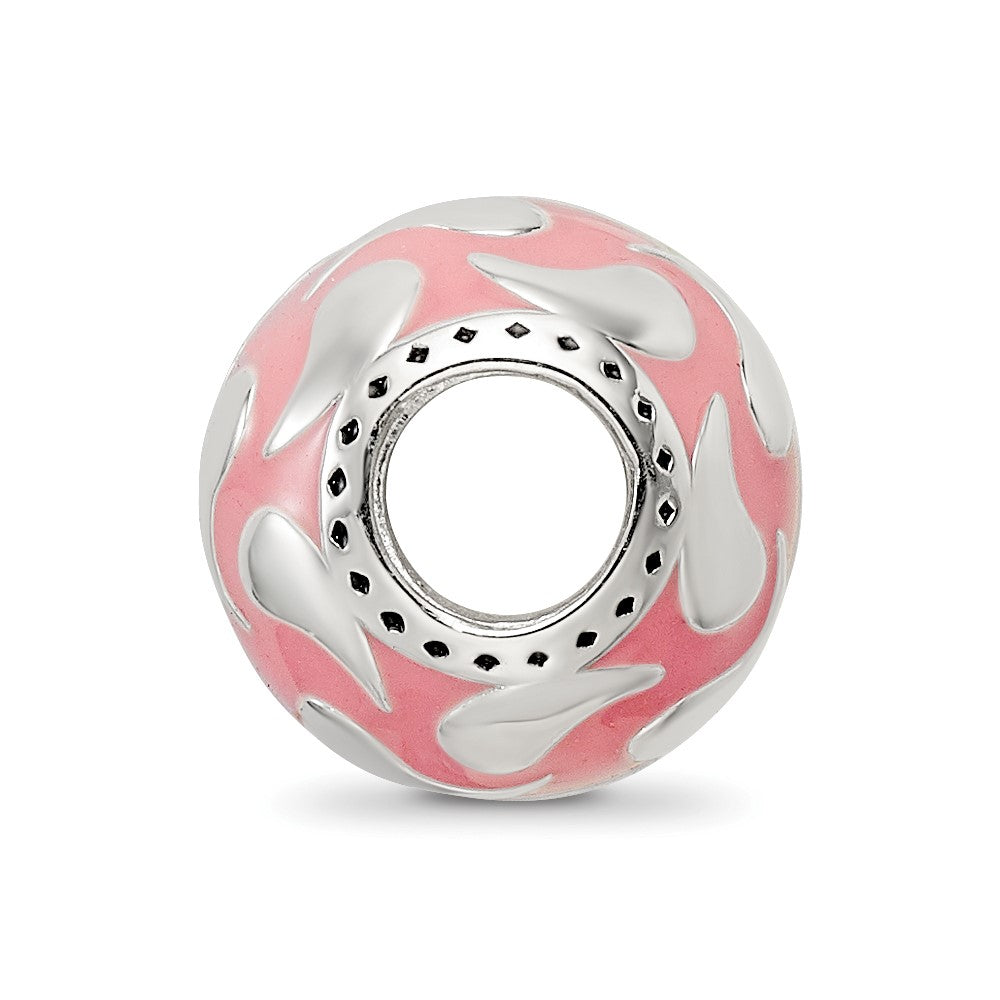 Sterling Silver Reflections Pink Enameled & Silver IP-Plated Bead