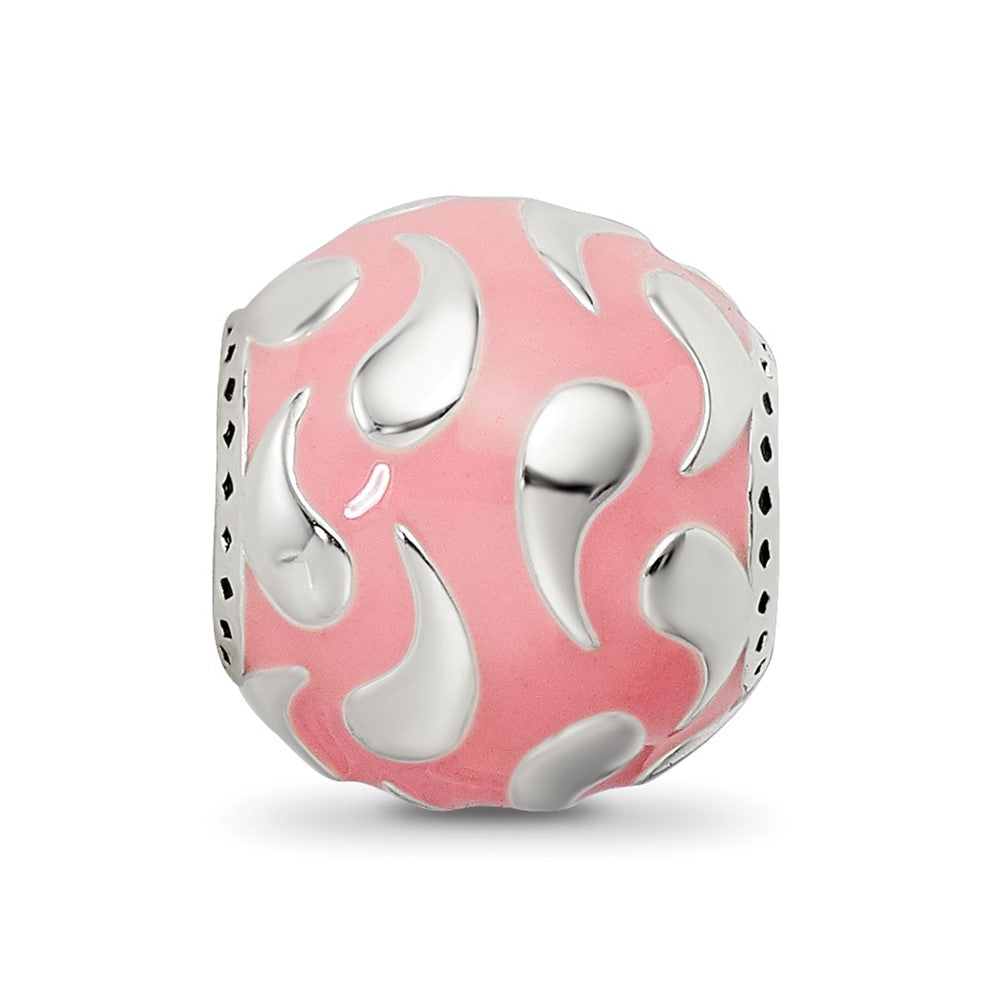 Sterling Silver Reflections Pink Enameled & Silver IP-Plated Bead