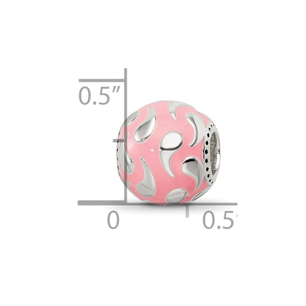 Sterling Silver Reflections Pink Enameled & Silver IP-Plated Bead