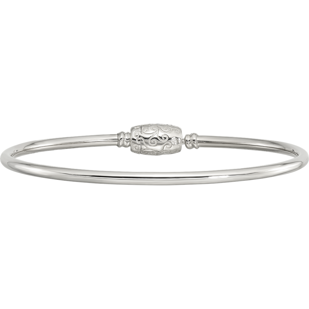 Sterling Silver Reflections Bangle with Silver Clasp Bead