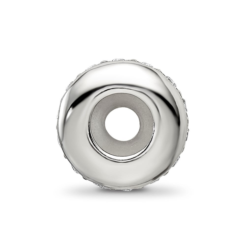 Sterling Silver Reflections Crystal Silicone Gripper Bead