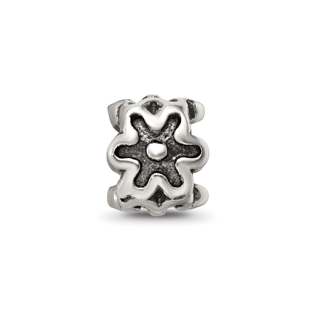 Sterling Silver Reflections Antiqued Flower Bead
