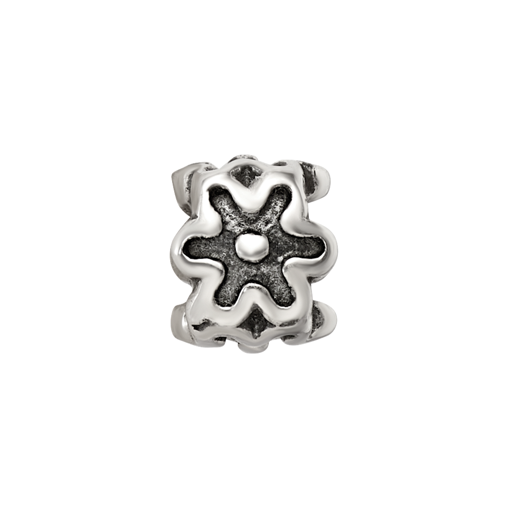 Sterling Silver Reflections Antiqued Flower Bead