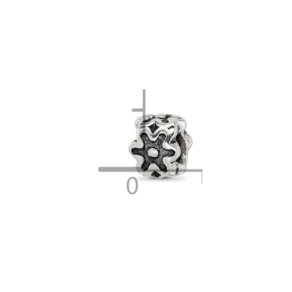 Sterling Silver Reflections Antiqued Flower Bead