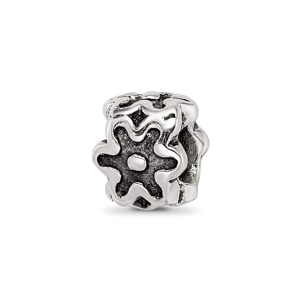 Sterling Silver Reflections Antiqued Flower Bead